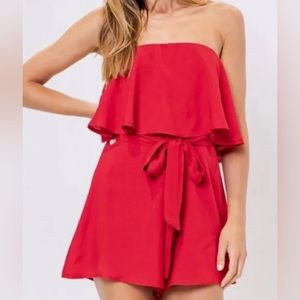 NWT - Le Lis Red Strapless Romper Size Medium